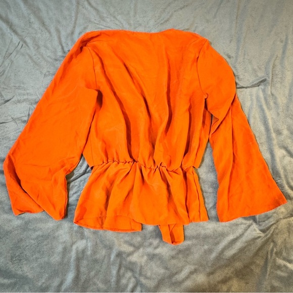 Topshop Orange Wrap Blouse with Tie Front and V-Neckline
#1088 - Picture 8 of 8